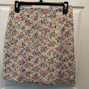 LOFT Multicolor Floral Mini Skirt Embroidered Detail Size 2